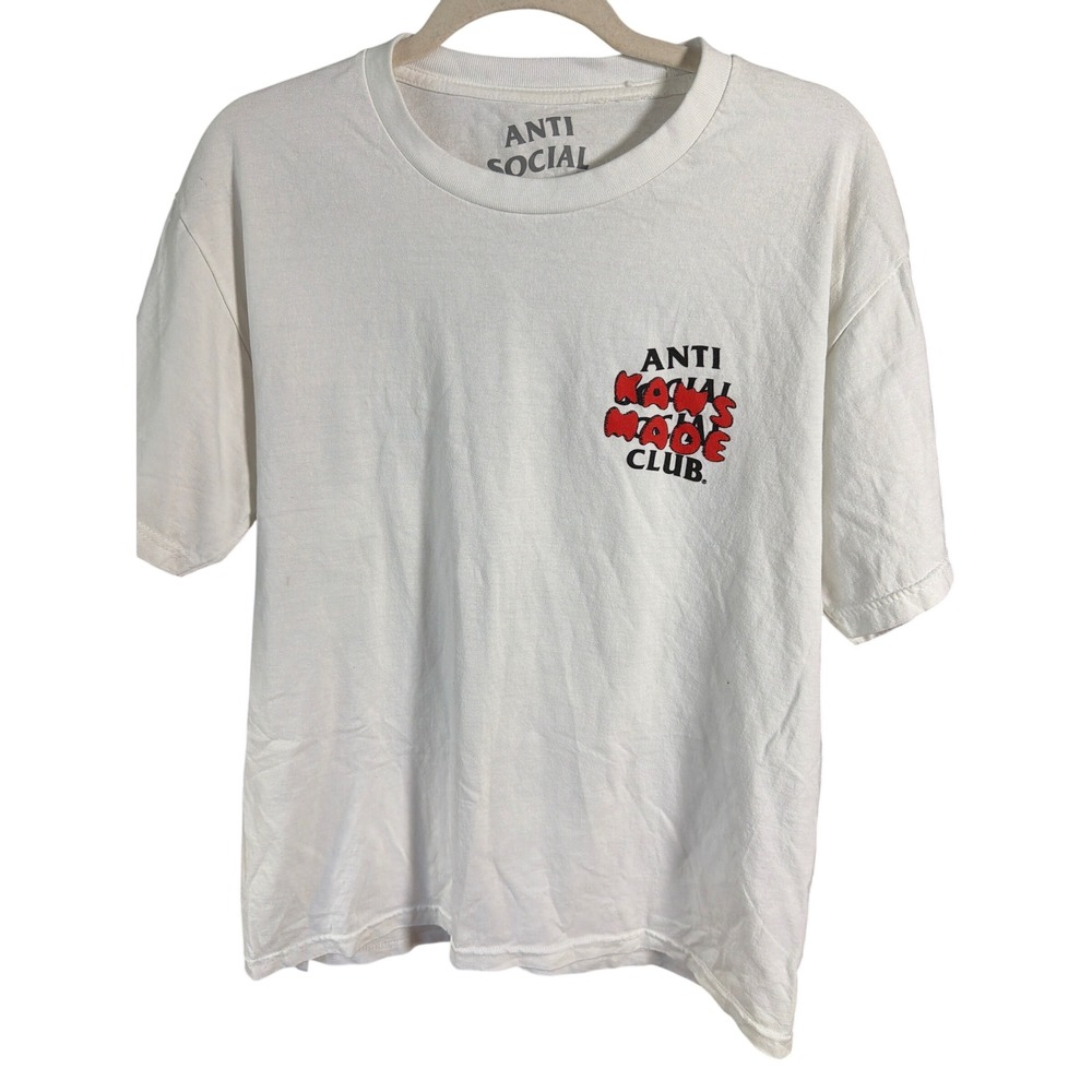 Anti Social Social Club Cotton T-Shirt | White KAWS Made | Streetwear Graphic T